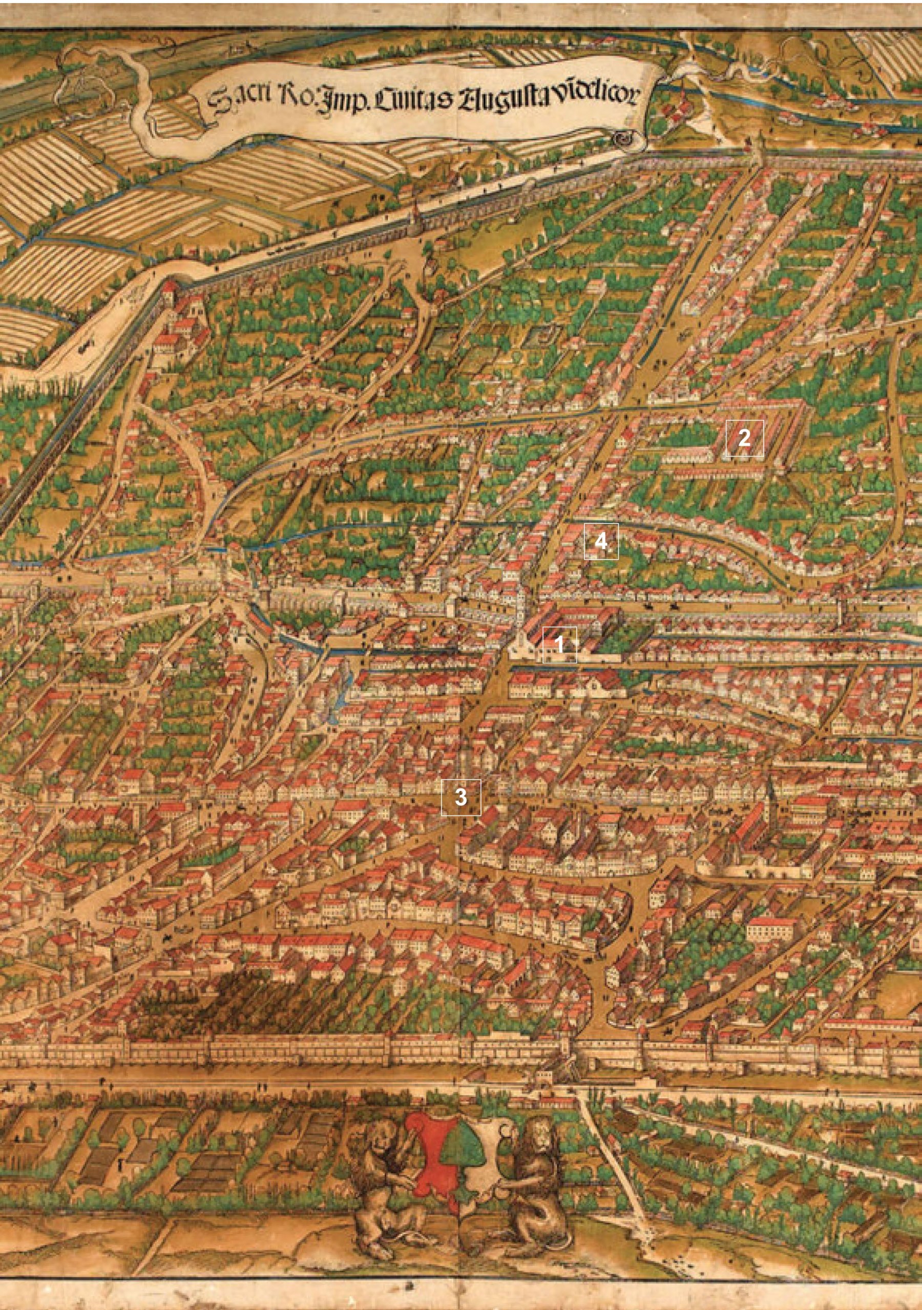 Abb. Jörg Selds Stadtplan von Augsburg 1521 